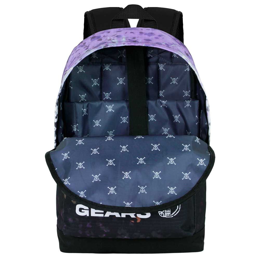 Détail des bretelles rembourrées et réglables du sac à dos Luffy Gear 5 pour un confort optimal