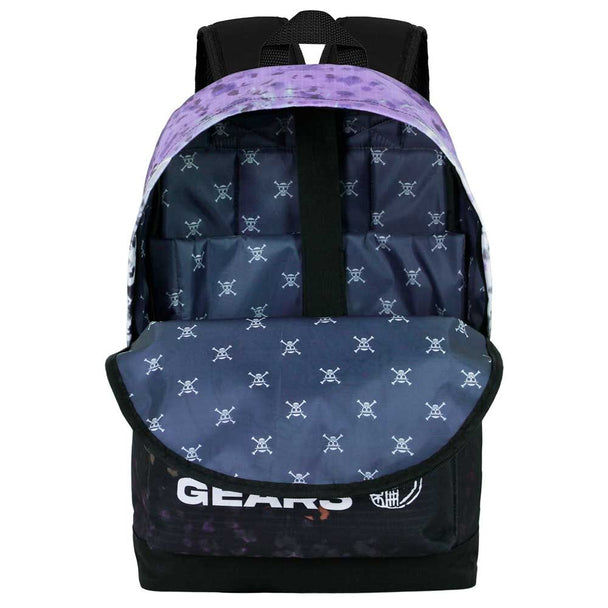 Détail des bretelles rembourrées et réglables du sac à dos Luffy Gear 5 pour un confort optimal