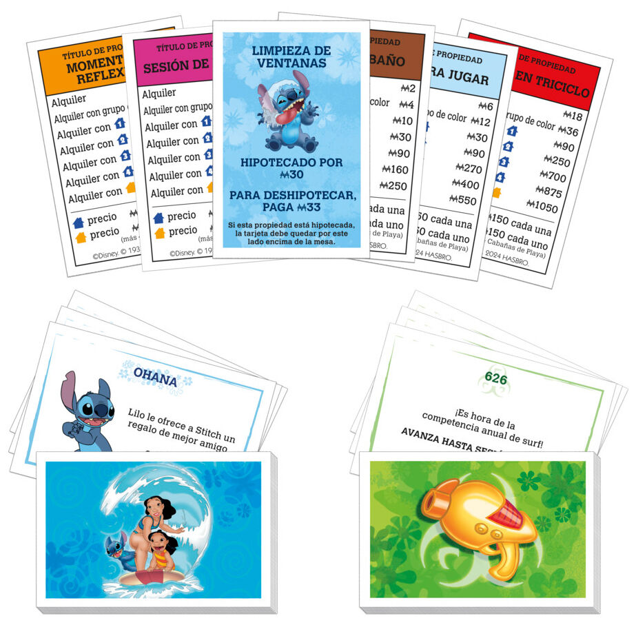 Joueurs en train de jouer au Monopoly Disney Stitch autour d'une table familiale