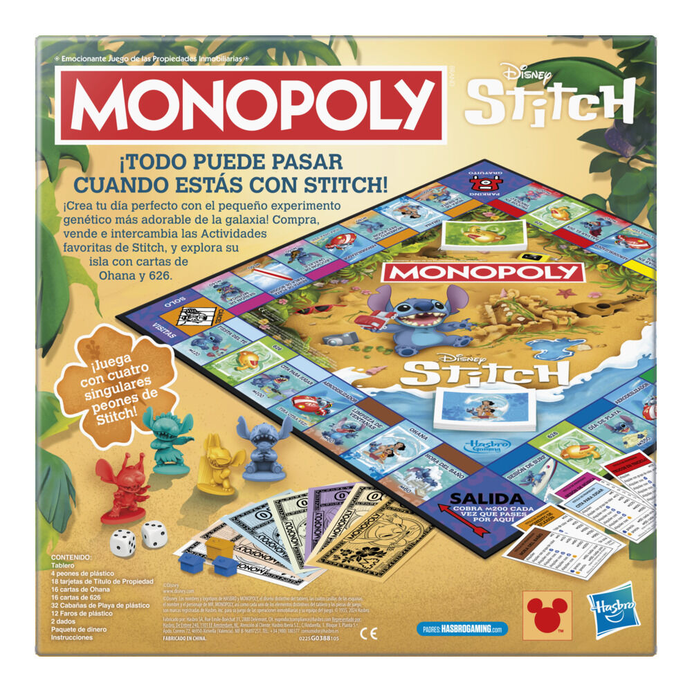 Instructions du jeu Monopoly Disney Stitch en version espagnole détaillées
