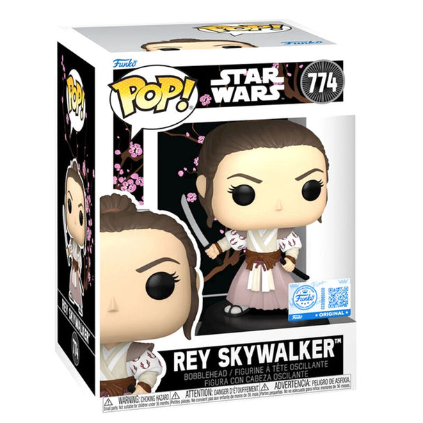 Figurine Funko POP Rey exclusive Star Wars Impressions vue de face avec détails du visage et tenue