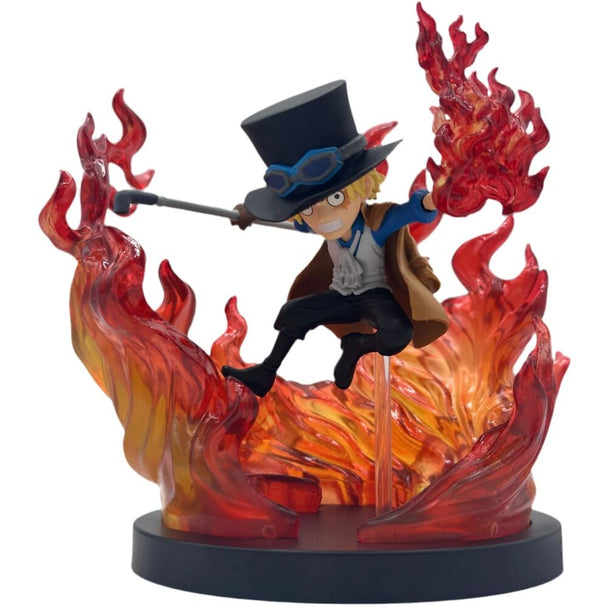Figurine Sabo One Piece de 13cm vue de face avec détails précis et couleurs vives, produit officiel BANPRESTO.