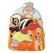 Vue avant du sac à dos Loungefly Disney Bambi avec détails rose gold et poches zippées