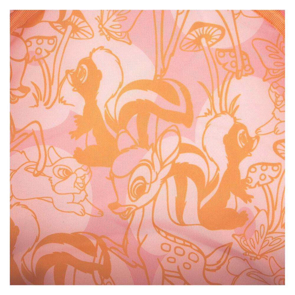 Intérieur du sac à dos Loungefly Disney Bambi avec doublure assortie et finition soignée