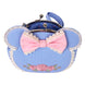Gros plan sur les appliqués et broderies florales du sac Minnie Floral Loungefly