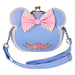 Vue de face du sac à épaule Loungefly Disney Minnie Floral avec détails en cuir synthétique et nœuds 3D