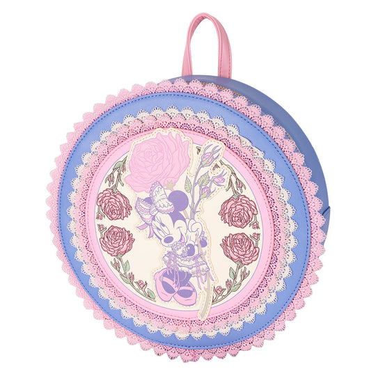 Vue latérale montrant la profondeur et la forme compacte du sac à dos Minnie Floral 23 cm