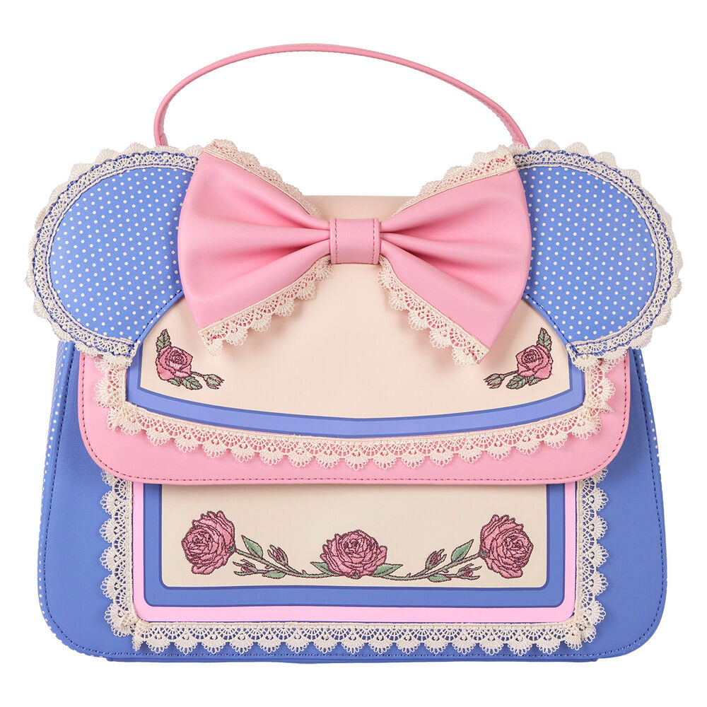 Photo de la bandoulière ajustable et amovible du sac Loungefly Disney Minnie Floral en cuir synthétique noir