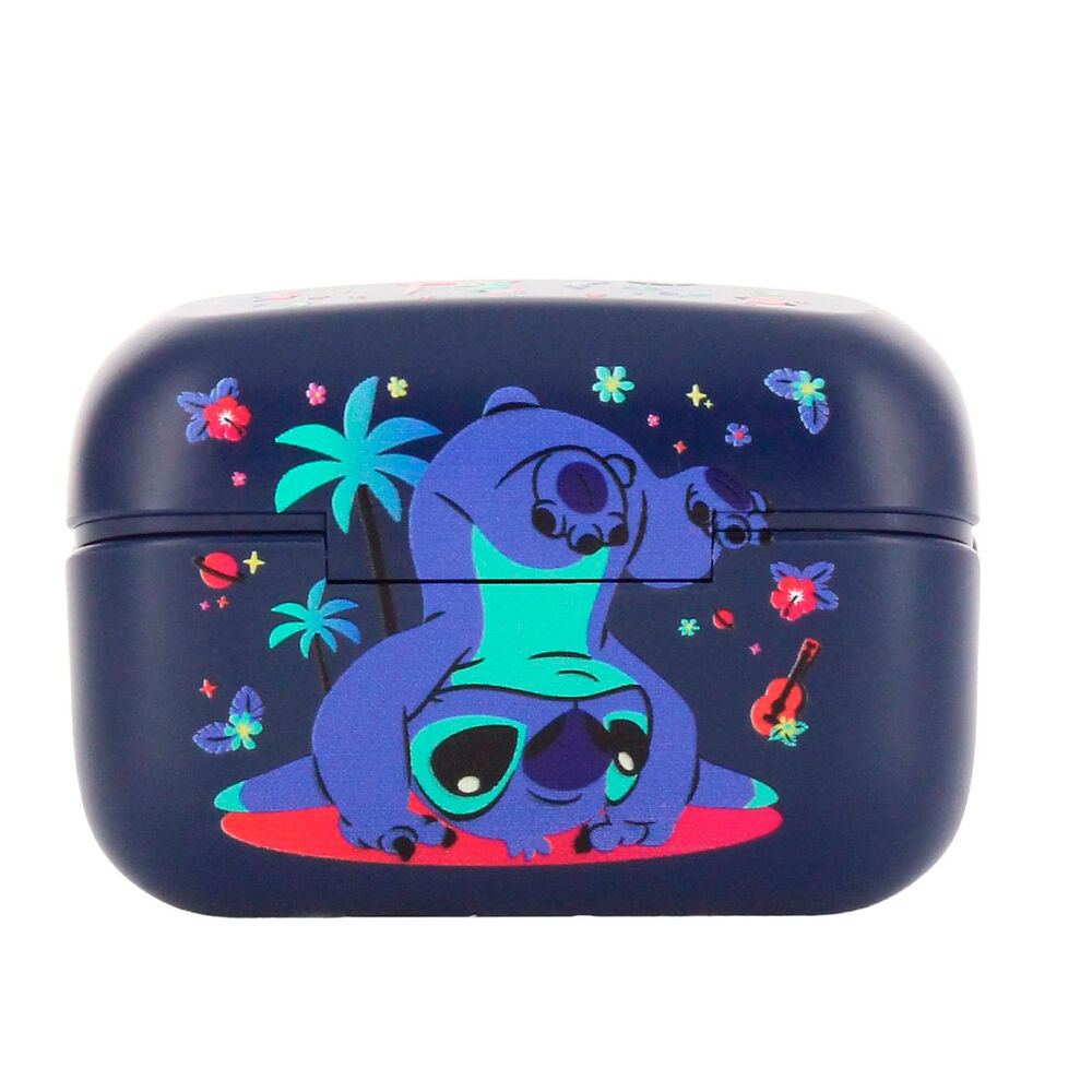 Vue de face du casque sans fil Disney Stitch avec design coloré et logo EXQUISITE GAMING