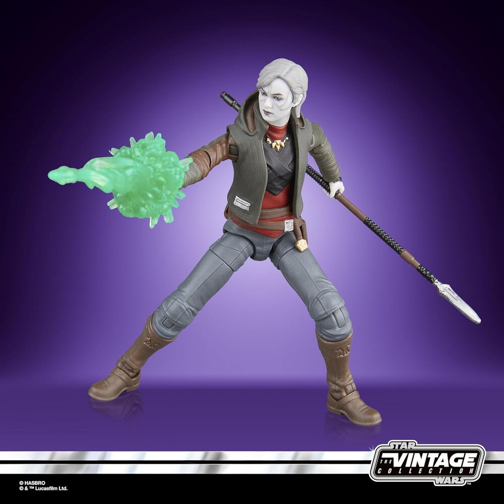 Figurine Nightsister Merrin posée avec main alternative montrant l'effet magique lumineux