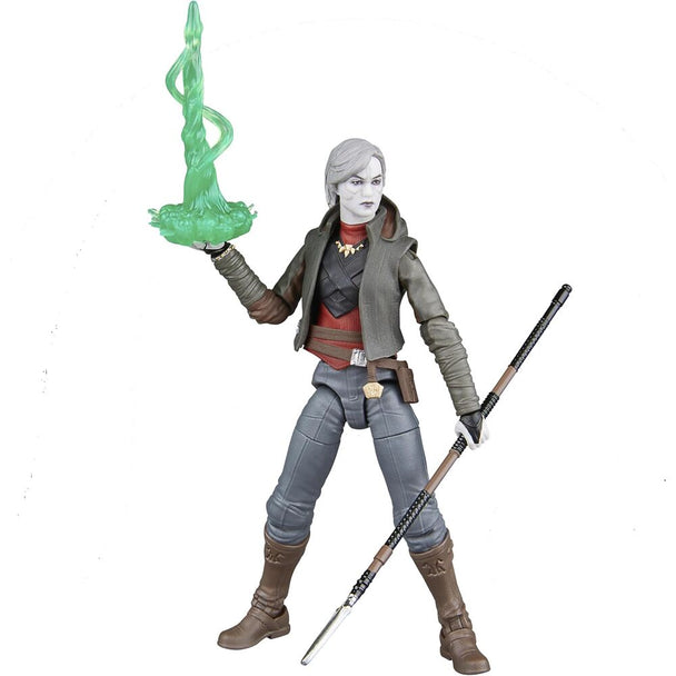 Figurine Nightsister Merrin de Star Wars Jedi Survivor en position debout avec bâton magique