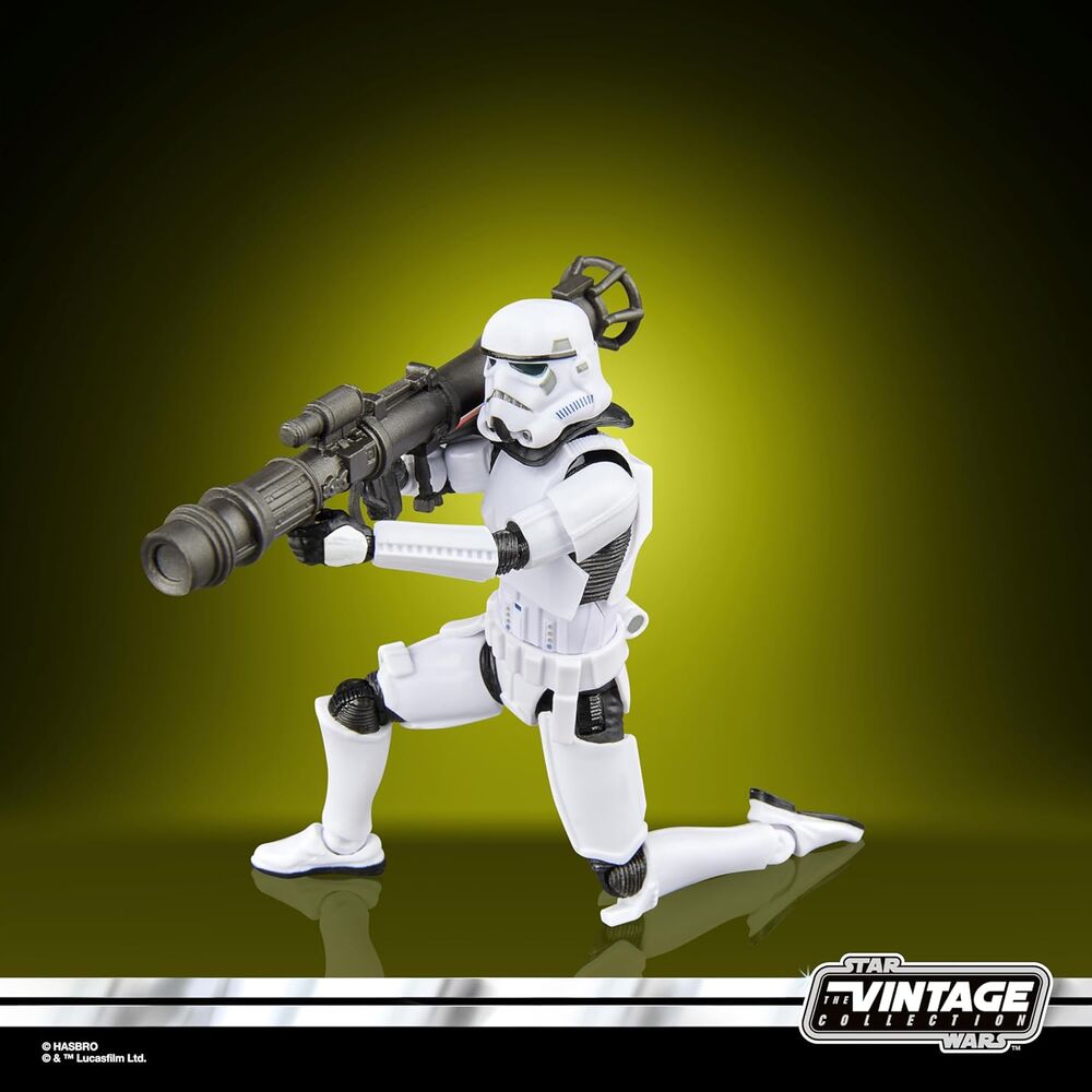 Vue latérale de la figurine articulée Trooper Lance-Roquettes Star Wars 9,5cm