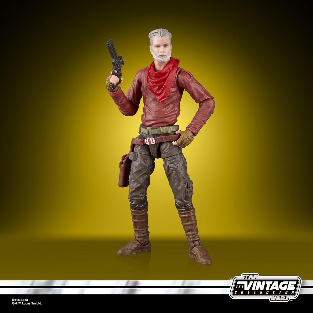 Vue latérale de la figurine articulée Cobb Vanth montrant les détails du costume et des armes