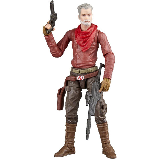 Figurine Cobb Vanth 9,5 cm articulée de Star Wars The Book of Boba Fett vue de face avec blasters