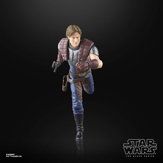 Vue arrière de la figurine Dash Rendar mettant en avant les détails du costume