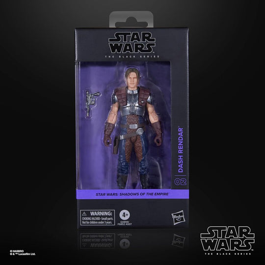 Vue latérale de la figurine Dash Rendar montrant les articulations mobiles