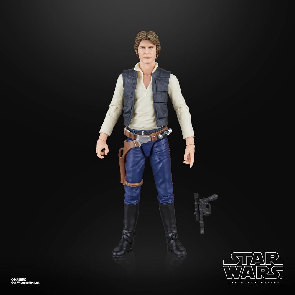 Accessoires inclus avec la figurine Han Solo, comprenant un blaster et un holster détaillé