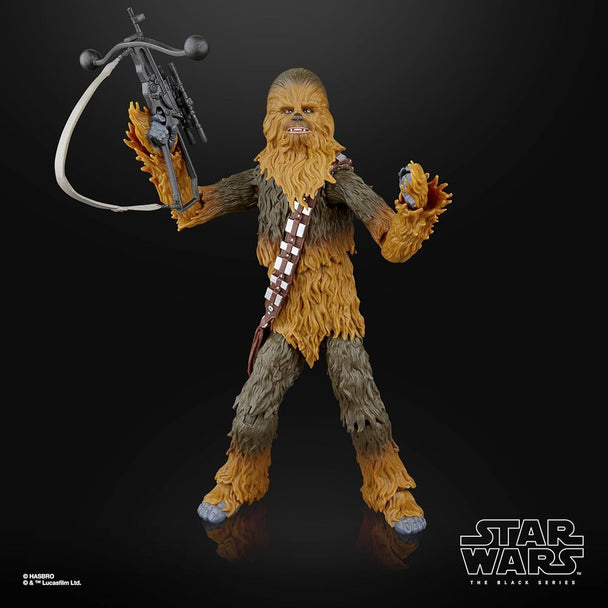Figurine Chewbacca articulée 15cm vue de face avec accessoires Star Wars Black Series