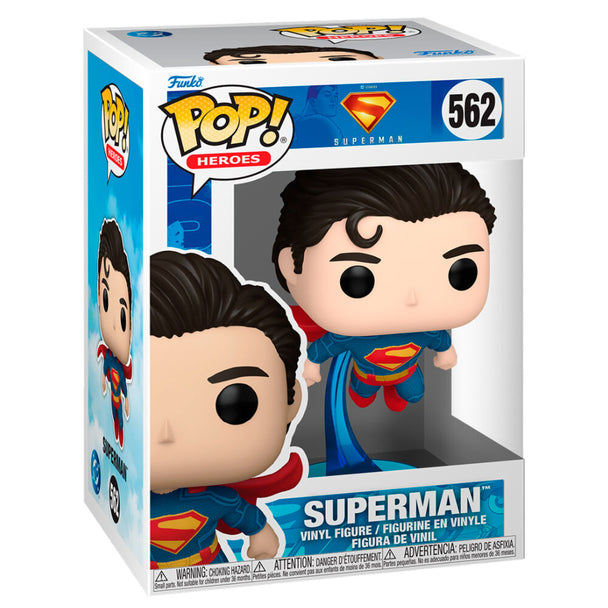 Figurine Funko POP Superman en vinyle de 9 cm présentée dans sa boîte cadeau officielle DC Comics
