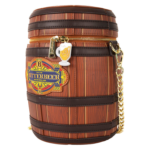 Détail du fermoir du sac Loungefly Harry Potter Butterbeer montrant la finition soignée