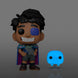 Vue rapprochée de la figurine Elio avec OOOOO Funko POP, détails du visage et couleurs vives