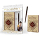 Carnet Harry Potter format A5 avec couverture illustrée, posé sur une surface blanche.