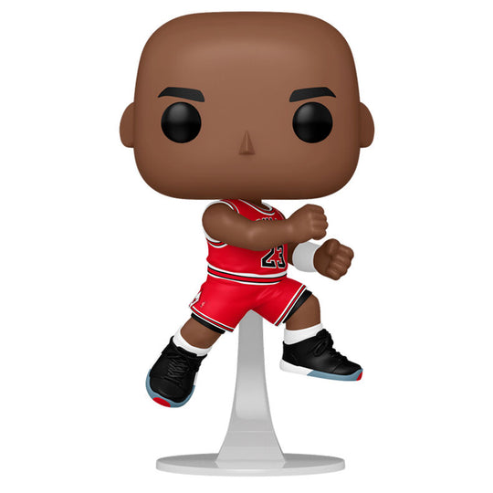 Figurine Funko POP de Michael Jordan en tenue des Chicago Bulls, hauteur 9 cm, présentée dans sa boîte cadeau.