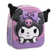 Sac à dos Hello Kitty Kuromi 3D de 28 cm en polyester et EVA, vue avant avec détails colorés