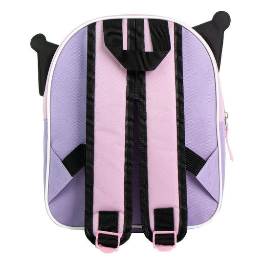 Sac à dos enfant Hello Kitty Kuromi 3D par CERDÁ, vue latérale montrant les bretelles ajustables