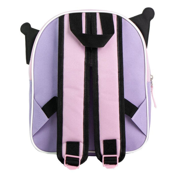 Sac à dos enfant Hello Kitty Kuromi 3D par CERDÁ, vue latérale montrant les bretelles ajustables