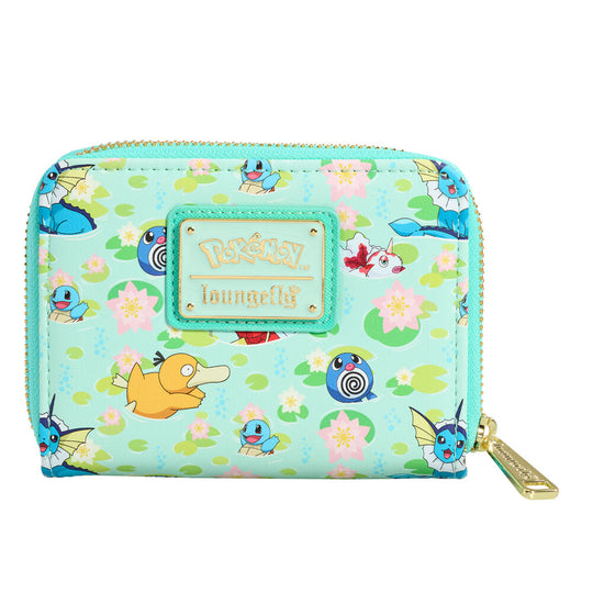 Détail des compartiments intérieurs du portefeuille Loungefly Pokémon avec espace pour cartes et billets
