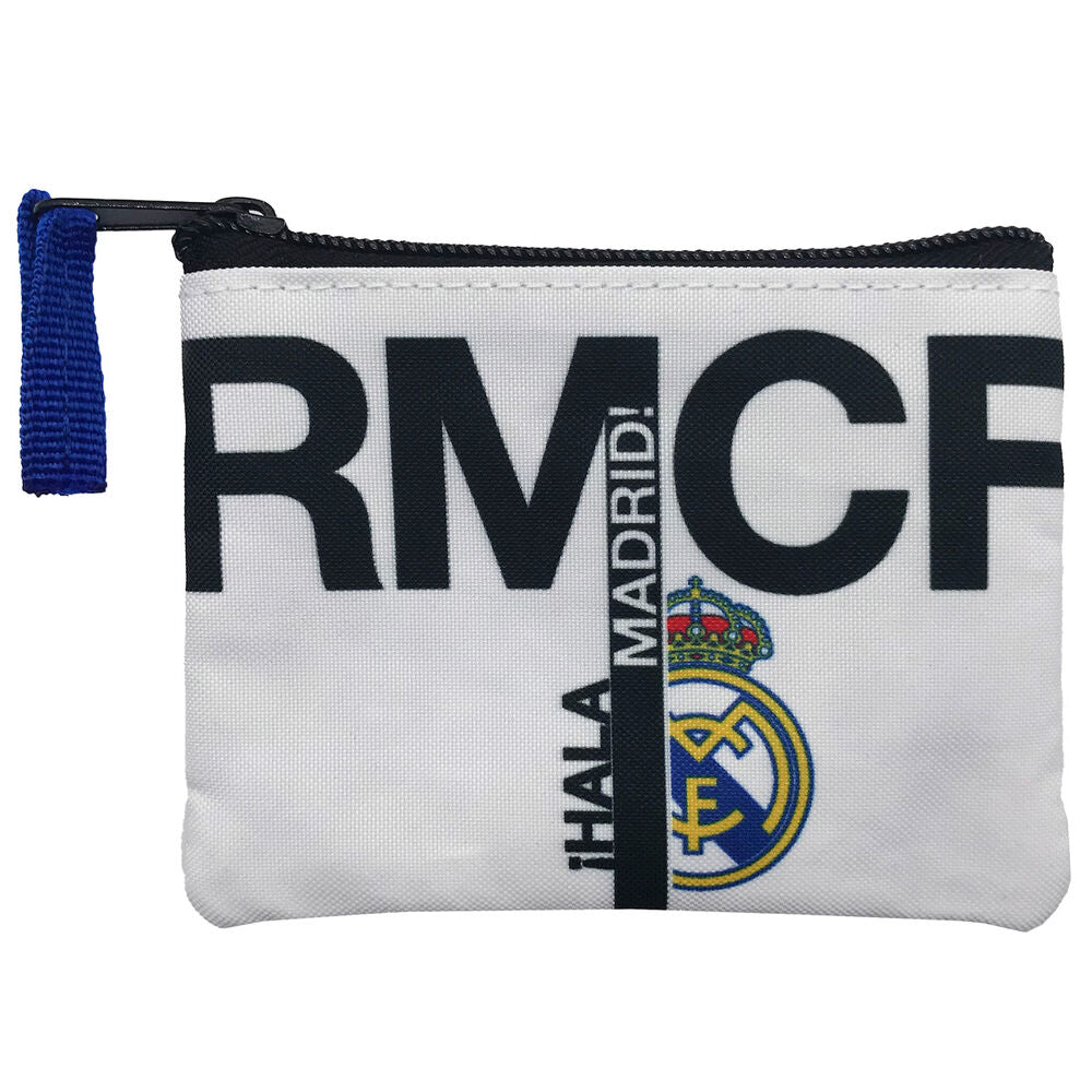Portefeuille Real Madrid CYP BRANDS compact de 12,5 x 9 cm, idéal pour cartes et pièces d'identité.