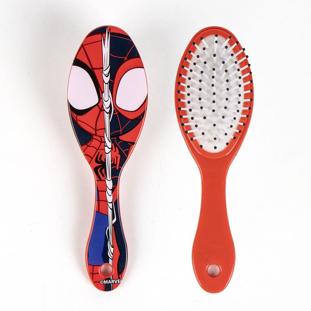 Détail du design coloré et illustrations des personnages Marvel Spidey Amazing Friends sur la trousse