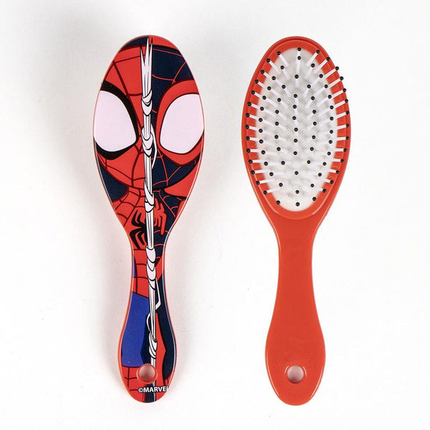 Détail du design coloré et illustrations des personnages Marvel Spidey Amazing Friends sur la trousse