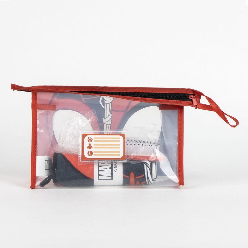 Trousse ouverte révélant l'intérieur spacieux et compartiments pour accessoires de toilette