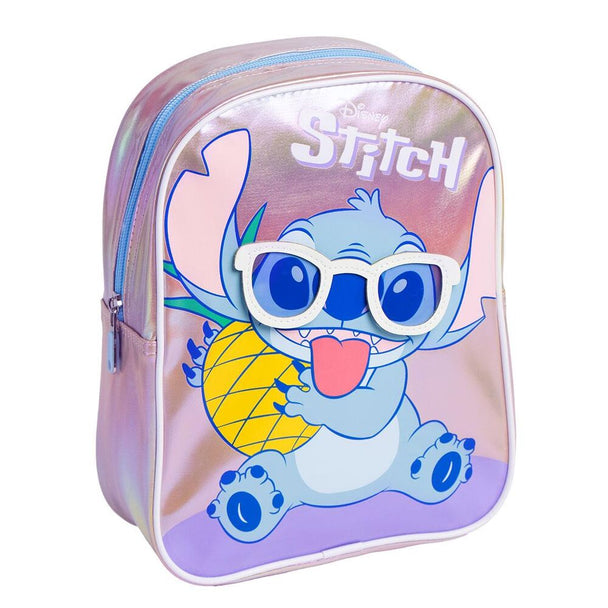 Sac à dos Disney Stitch 27 cm CERDÁ avec illustration colorée du personnage, dimensions 21x27x9 cm, idéal pour enfants à l'école.