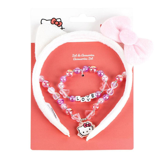 Set de bijoux fantaisie Hello Kitty CERDÁ présenté dans un coffret coloré de 12,5x19x2 cm, idéal pour enfants.