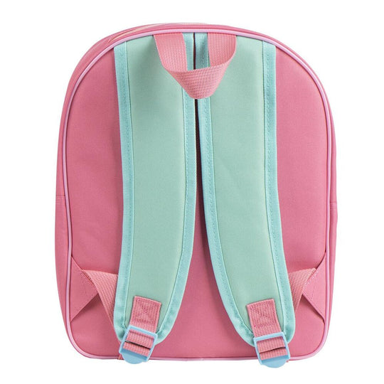 Sac à dos Hello Kitty 30cm CERDÁ, vue latérale, mettant en évidence la taille compacte et la profondeur du sac, idéal pour transporter des affaires scolaires ou des jouets.