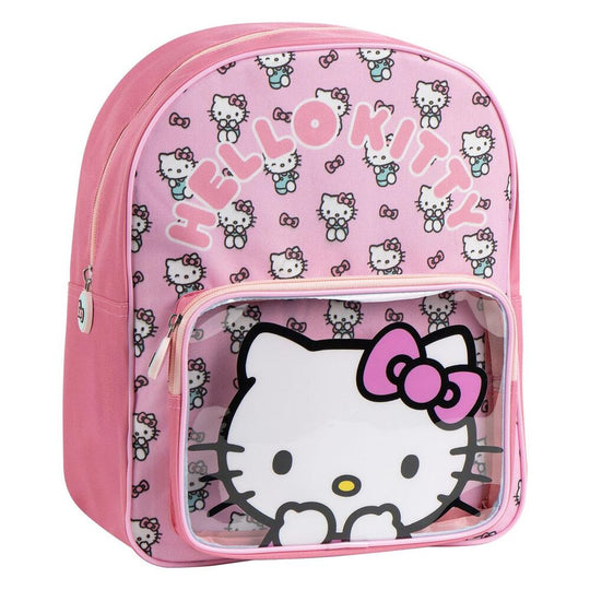 Sac à dos Hello Kitty 30cm CERDÁ, vue de face, montrant le design adorable avec Hello Kitty et des détails colorés, parfait pour les enfants.