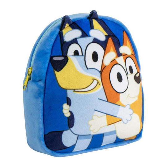 Sac à dos peluche Marvel Bluey 22 cm vue de face avec détails colorés et logo CERDÁ