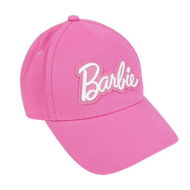 Casquette adulte Barbie CERDÁ de couleur rose, taille 57 cm, vue de face avec logo distinctif.