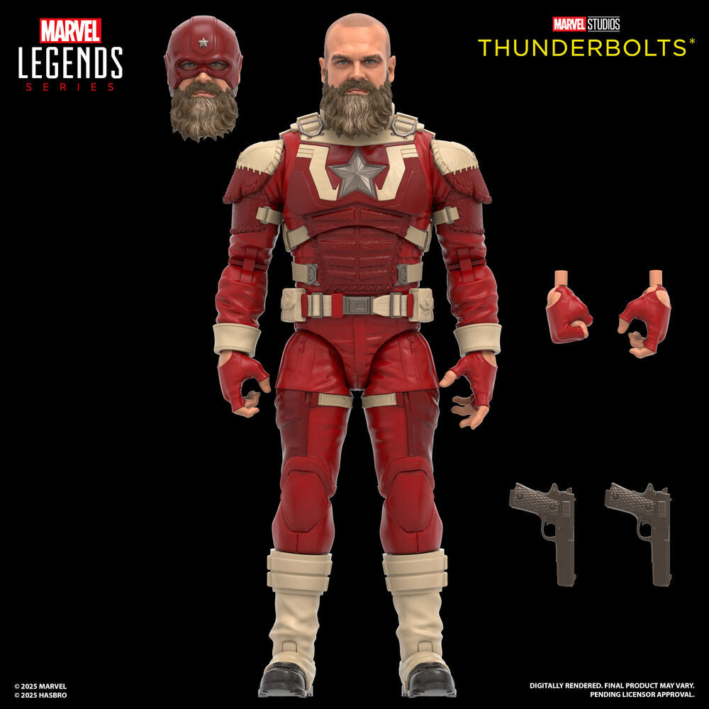 Vue rapprochée de la figurine Red Guardian avec casque et armure détaillés