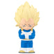 Gros plan de la figurine Dragon Ball Z Sofbits Bandai de Vegeta, montrant les détails de sa tenue de Saiyan et son expression déterminée, idéale pour les fans du prince Saiyan.