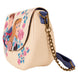 Détail du pendentif émaillé et des broderies raffinées sur le sac Loungefly Disney Aurora & Phillip