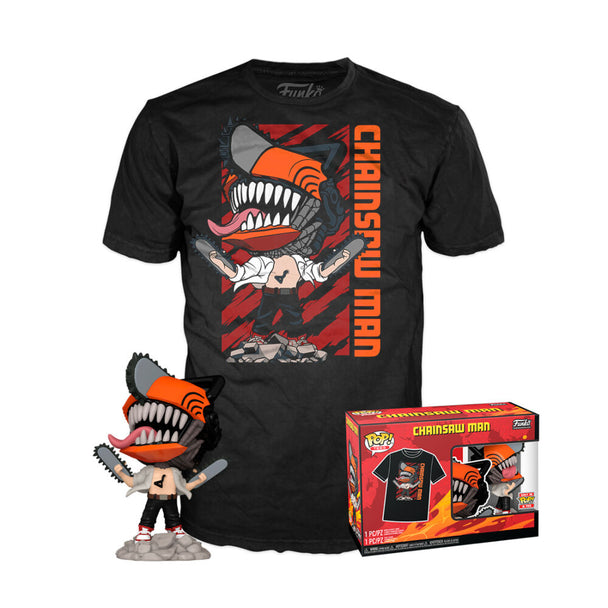 Figurine POP Leaping de Chainsaw Man par FUNKO, détaillée et colorée, vue de face.