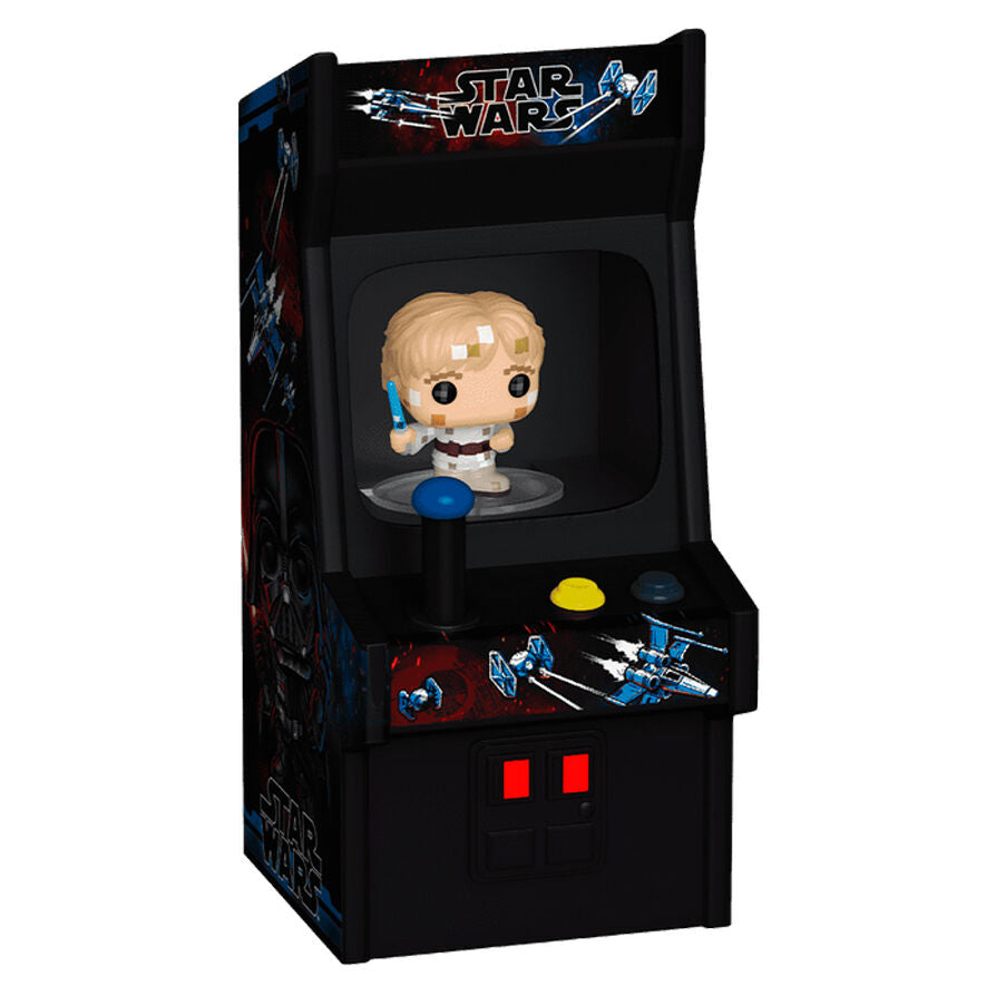 Zoom sur le visage stylisé de la figurine Bitty POP Arcade Star Wars en édition arcade