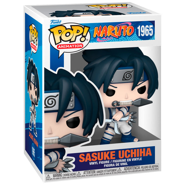 Vue détaillée de la figurine Funko POP Naruto Sasuke Uchiha avec ses couleurs vives et son design unique