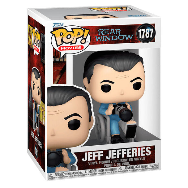 Emballage de la figurine Funko POP Jeff Jefferies de la collection Rear Window, boîte cadeau avec illustrations
