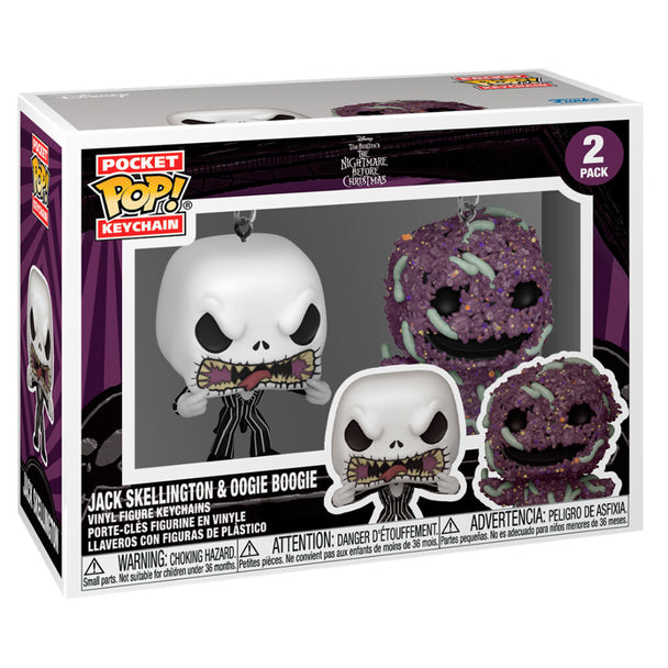 Porte-clé Funko Pocket POP Oogie Boogie de Nightmare Before Christmas avec détails colorés sur fond clair