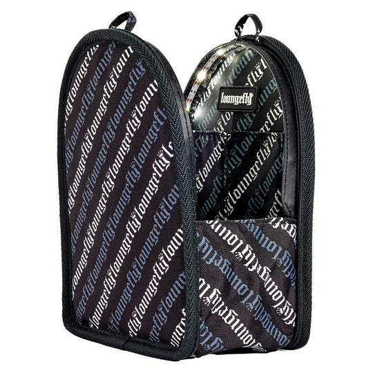 Détail de l'éclairage lumineux activé à l'intérieur de l'organisateur Loungefly pour sac à dos